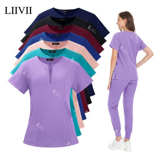 Afbeelding van Comfortabele en ademende medische scrubset voor verpleegkundigen en artsen – Elastische chirurgische kleding voor ziekenhuizen en zorginstellingen