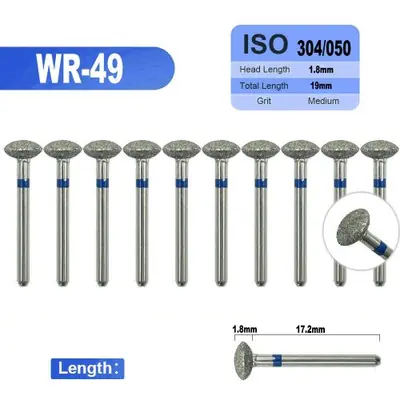 Image de Fraises Dentaires Diamantées - Lot de 10 pour Précision en Dentisterie