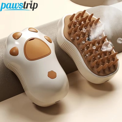 Imagen de Cepillo de Vapor 3 en 1 para Perros y Gatos con Pulverizador Integrado, Peine Masajeador y Herramienta de Aseo Natural para Pelaje Suave y Saludable
