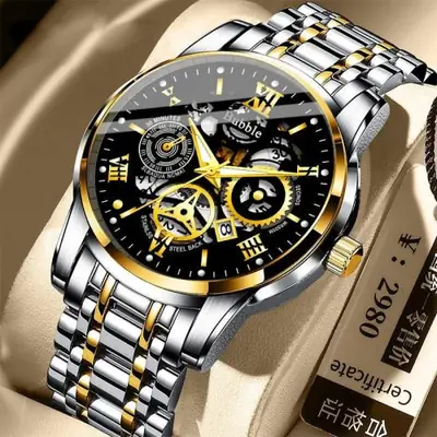 Image de Montre Homme Luxe Étanche - Design Élégant & Quartz Précis
