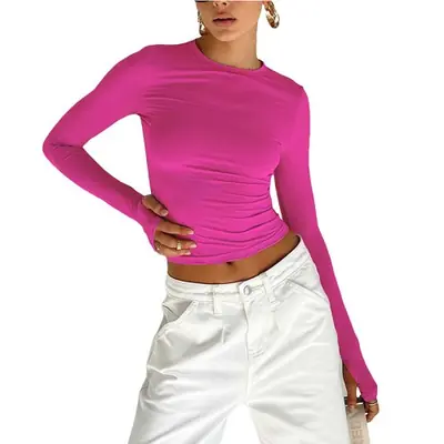 Image de T-Shirt Femme Manches Longues avec Trou pour les Pouces - Style Streetwear