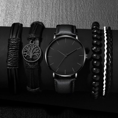 Imagen de Conjunto de 5 uds. De relojes deportivos a la moda para hombre, reloj de pulsera de cuarzo de negoci...