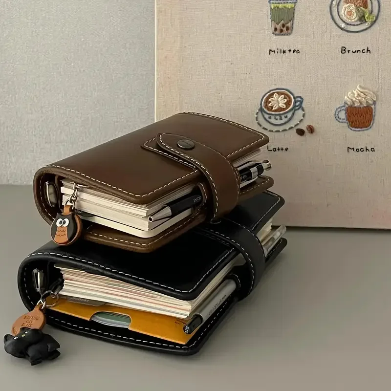 Image of A7 Faux Leather Japanese-Style Portable Journal – Traveler's Notebook, Diary, Sketchbook & Notepad for Office, School, and Creative Use