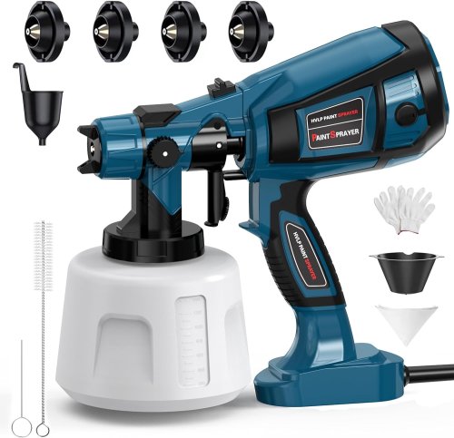 Immagine di 1000W 1400ML Pistola a spruzzo elettrica 1000W Potente spruzzatore di vernice HVLP 4 ugelli in rame Auto Mobili Rivestimento in acciaio Aerografo