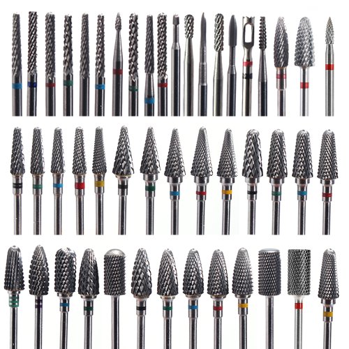 Image of Premium Natural Carbide Tungsten Nail Drill Bits Set – Complete 51-Piece Kit for Professional Pedicure & Manicure Care