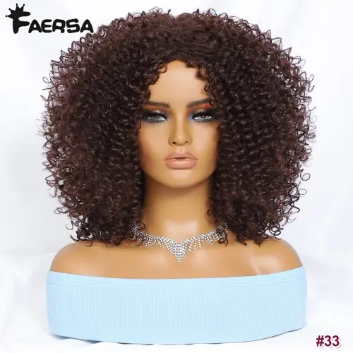 Image de Perruque Afro Courte Synthétique - Style Naturel & Crépu