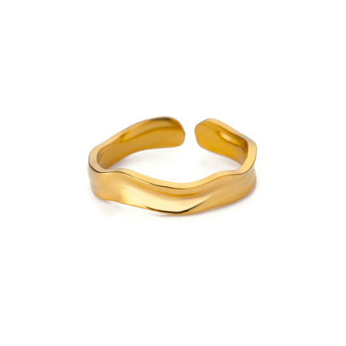Imagen de Anillos geométricos de circón de acero inoxidable para mujer, joyería de lujo con mal de ojo, Color ...