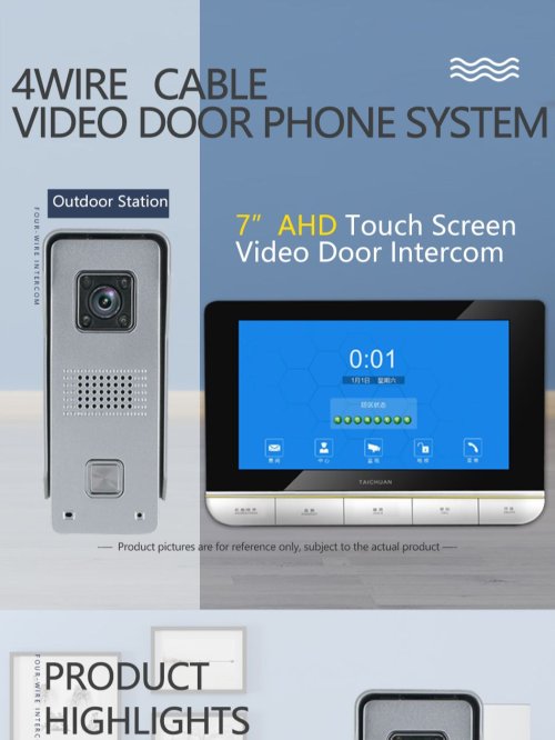 Imagen de Interfono de 7 Pulgadas con Visión HD para Puerta de Apartamento