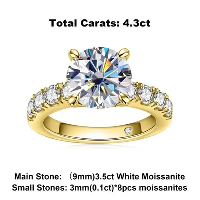 Image de Bague de Fiançailles Moissanite 3CT - Élégance & Éclat