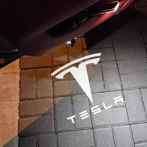 Zdjęcie 2szt Lampy projektorowe do drzwi samochodowych Światła powitalne Akcesoria do Tesla Model 3 Model S Model X Model Y Cybertruck Roadster SpaceX