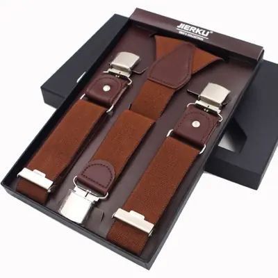 Image de Bretelles en Cuir Homme - 3 Clips - Style Décontracté